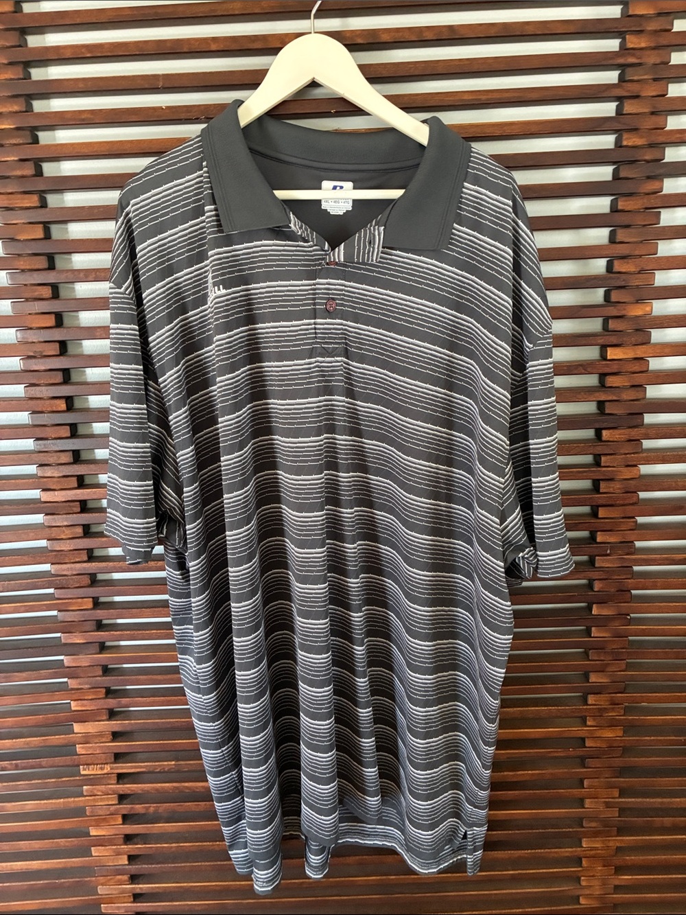 🎉NEW LISTING!🎉Russell Men's Striped Polo Shirt - Gray